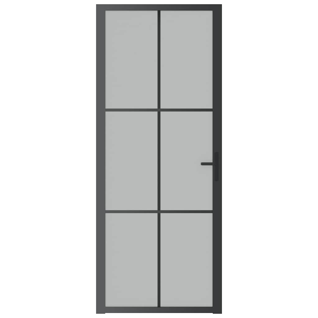 VIDAXL Innentür 83x201,5 cm Mattglas und Aluminium schwarz