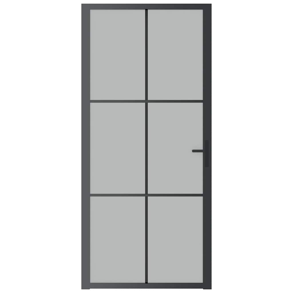 Vidaxl binnendeur 93x201,5 cm matglas en aluminium zwart