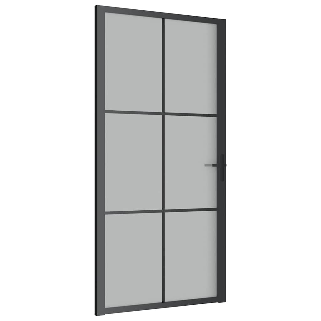 VIDAXL Innentür 102,5 x 201,5 cm, mattes Glas und Aluminium schwarz