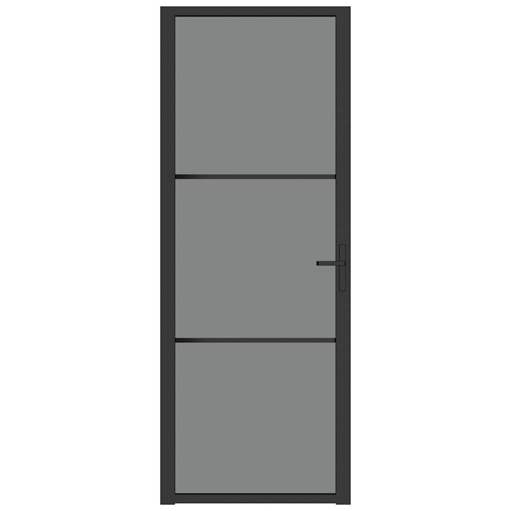 Vidaxl binnendeur 76x201,5 cm esg-glas en aluminium zwart