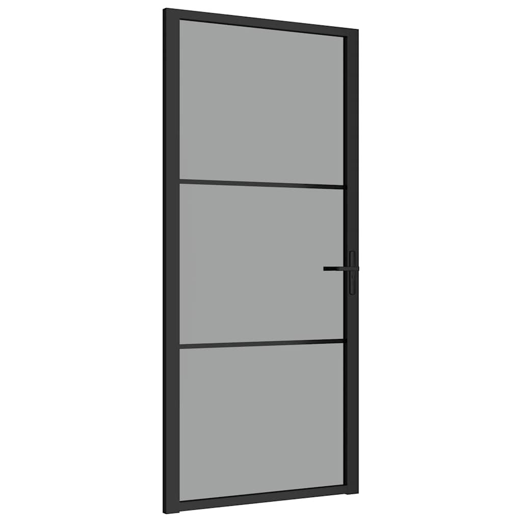 VidaXL Innentür 93x201,5 cm ESG - Glas und Aluminium Schwarz
