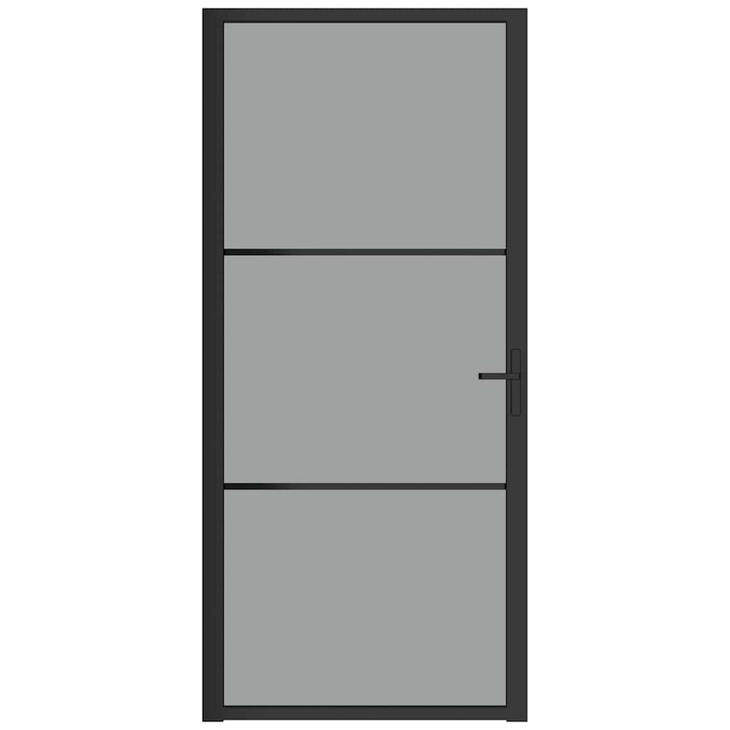 VidaXL Innentür 93x201,5 cm ESG - Glas und Aluminium Schwarz