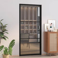 VidaXL Innentür 93x201,5 cm ESG - Glas und Aluminium Schwarz