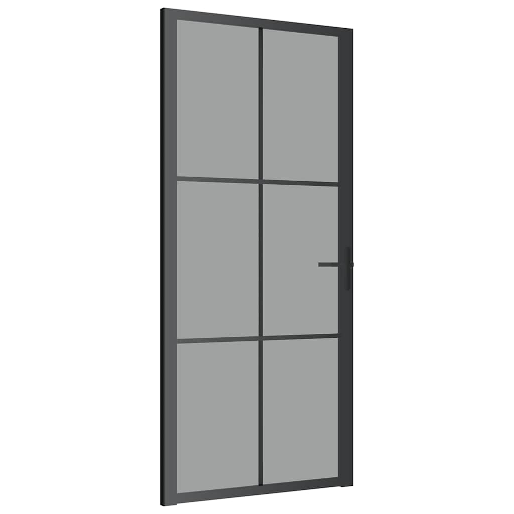 VidaXL Innentür 93x201,5 cm ESG - Glas und Aluminium Schwarz
