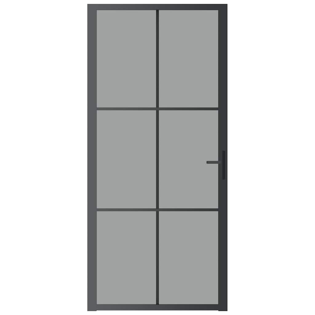 VidaXL Innentür 93x201,5 cm ESG - Glas und Aluminium Schwarz