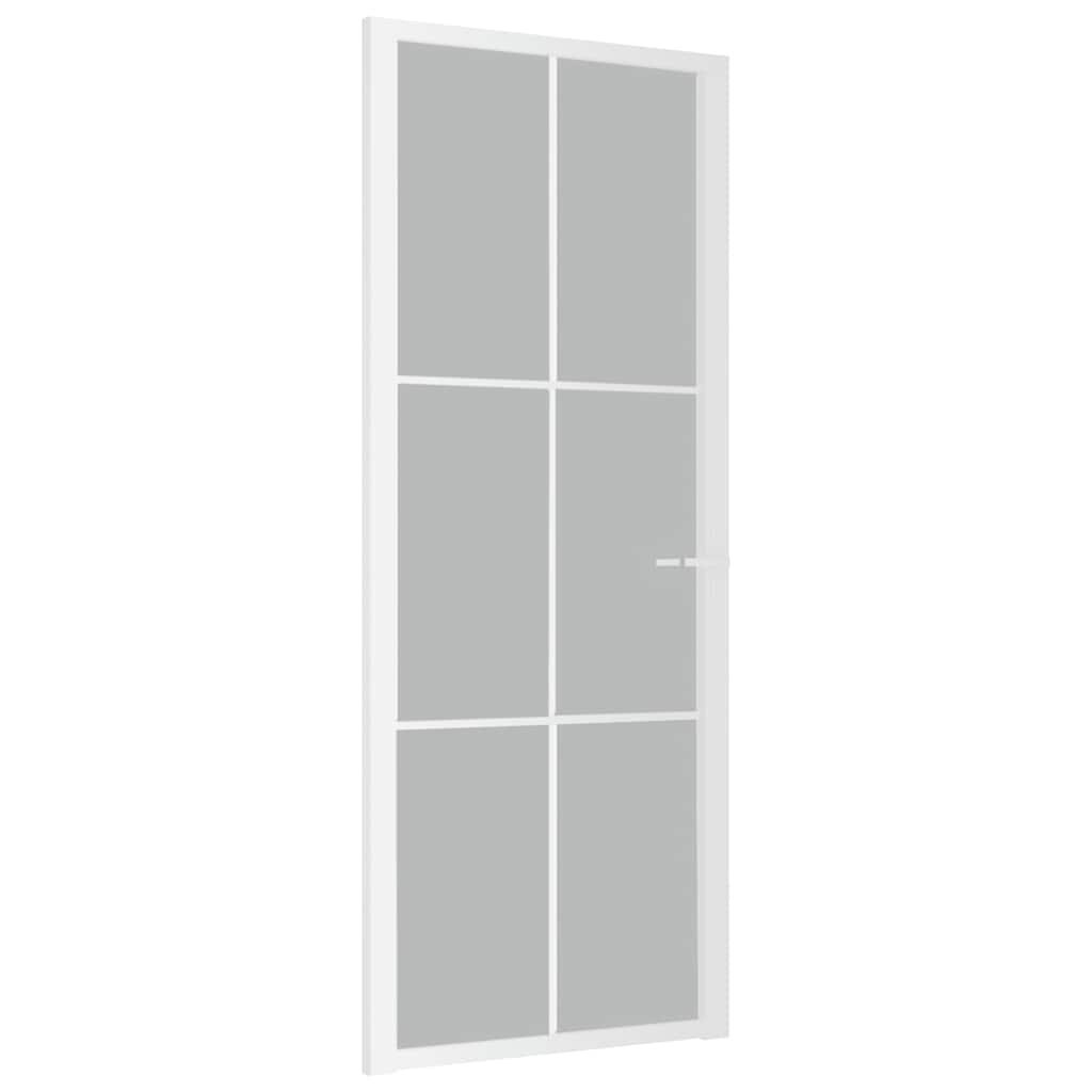 VIDAXL Innentür 83x201,5 cm Mattglas und Aluminium weiß