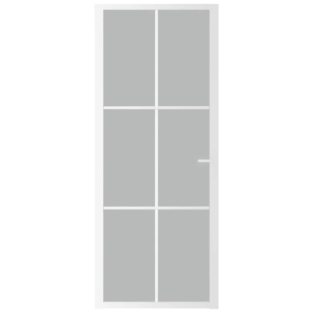VIDAXL Innentür 83x201,5 cm Mattglas und Aluminium weiß