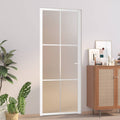 VIDAXL Innentür 83x201,5 cm Mattglas und Aluminium weiß