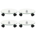 Vidaxl plantenrollers 4 st rond 28 cm gehard glas