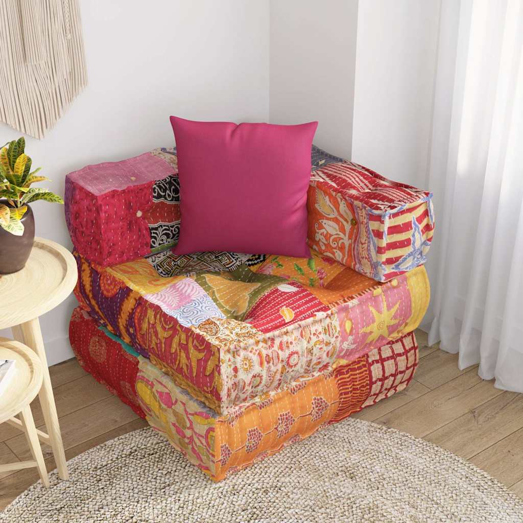 VidaXL Modul-Pouf mit Kissen, Patchwork-Stoff