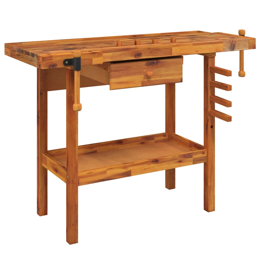 Vidaxx Werkbank mit Schiebe- und Schabern, 124 x 52 x 83 cm, Akazienholz