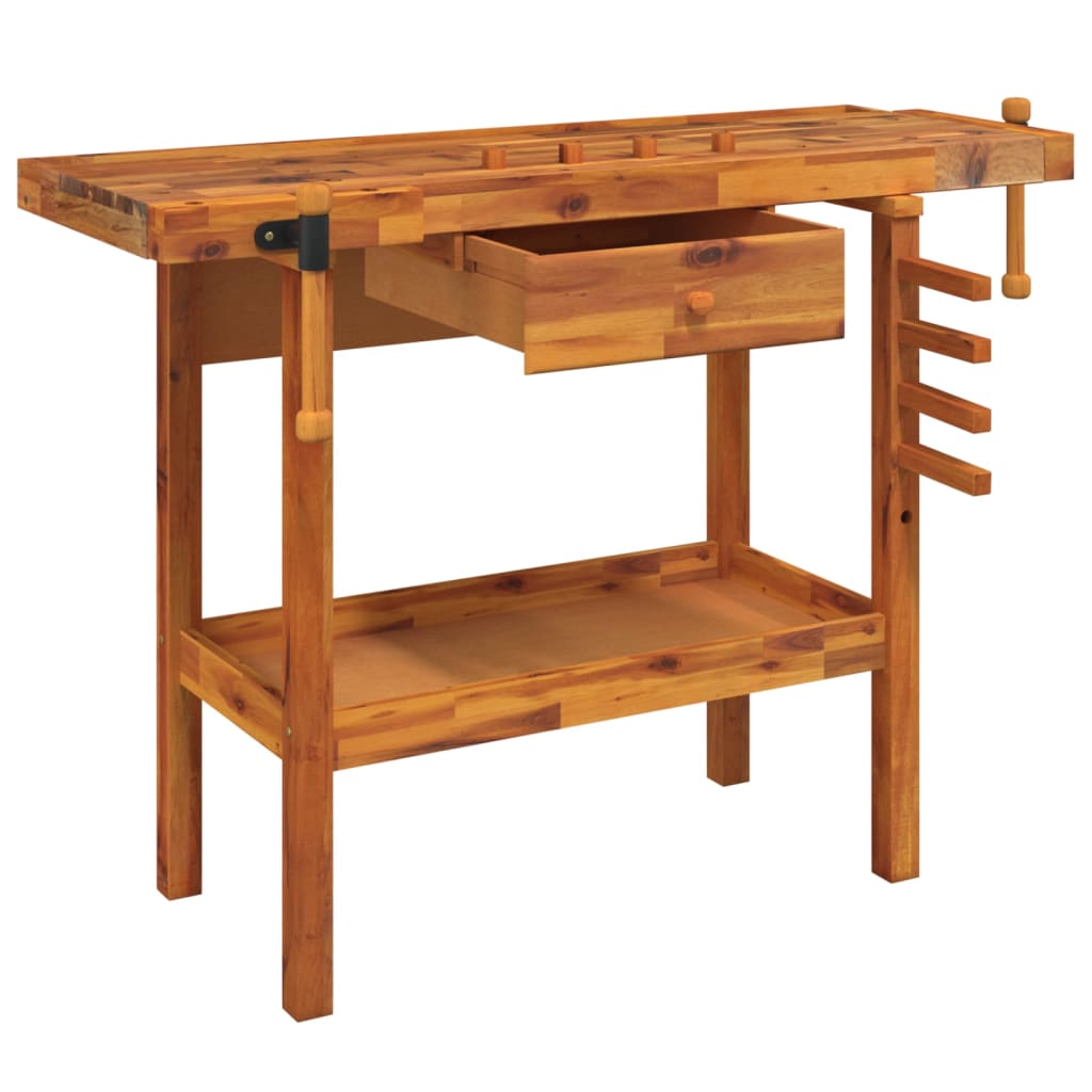 Vidaxx Werkbank mit Schiebe- und Schabern, 124 x 52 x 83 cm, Akazienholz