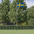 Vidaxl vlag met vlaggenmast zweden 6,08 m aluminium