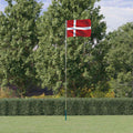 Vidaxl vlag met vlaggenmast denemarken 5,5 m aluminium