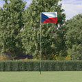 Vidaxl vlag met vlaggenmast tsjechië 5,5 m aluminium