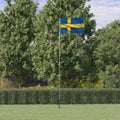 Vidaxl vlag met vlaggenmast zweden 5,5 m aluminium