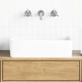 Vidaxl wasbak 48x37x13 rechthoekig keramiek wit