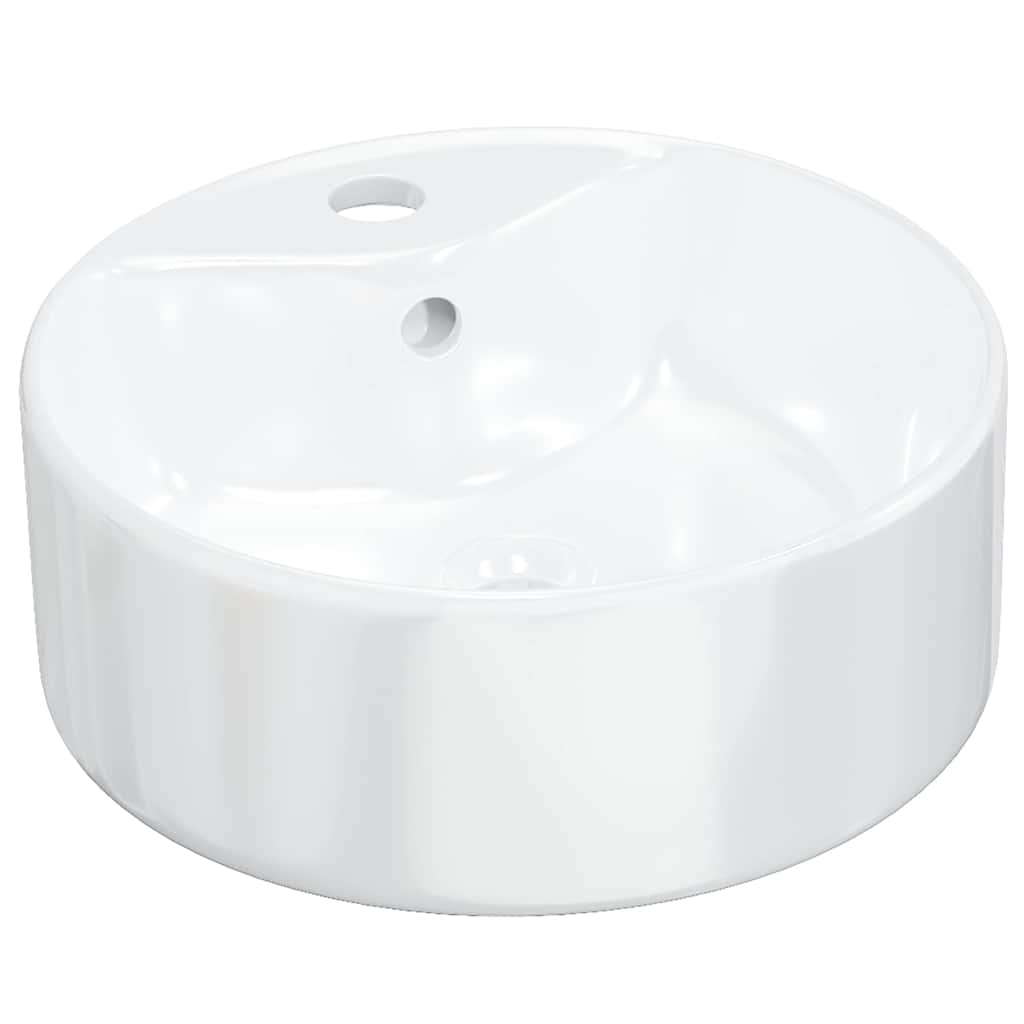 Vidaxl wasbak 40x14,5 cm rond keramiek wit