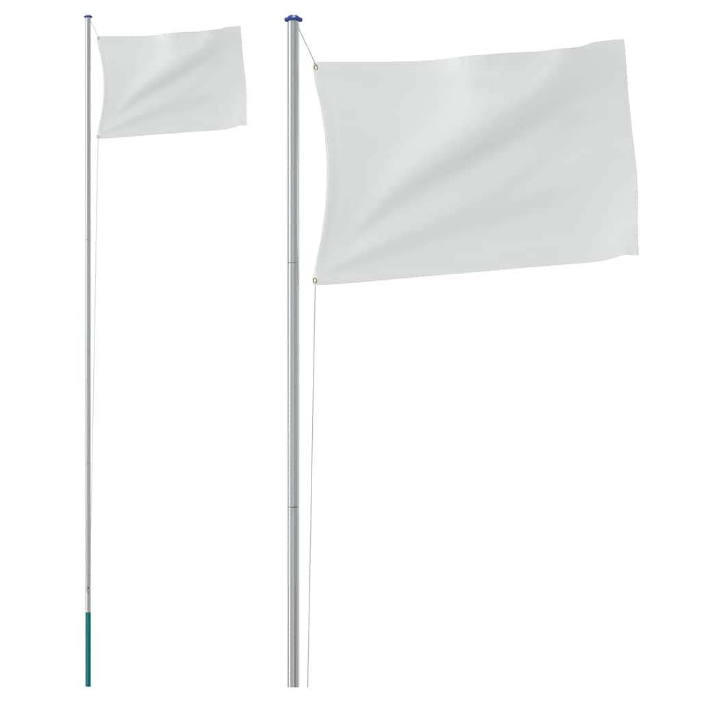 VidaXL 6,23 m teilbarer Fahnenmast, Aluminium, silberfarben
