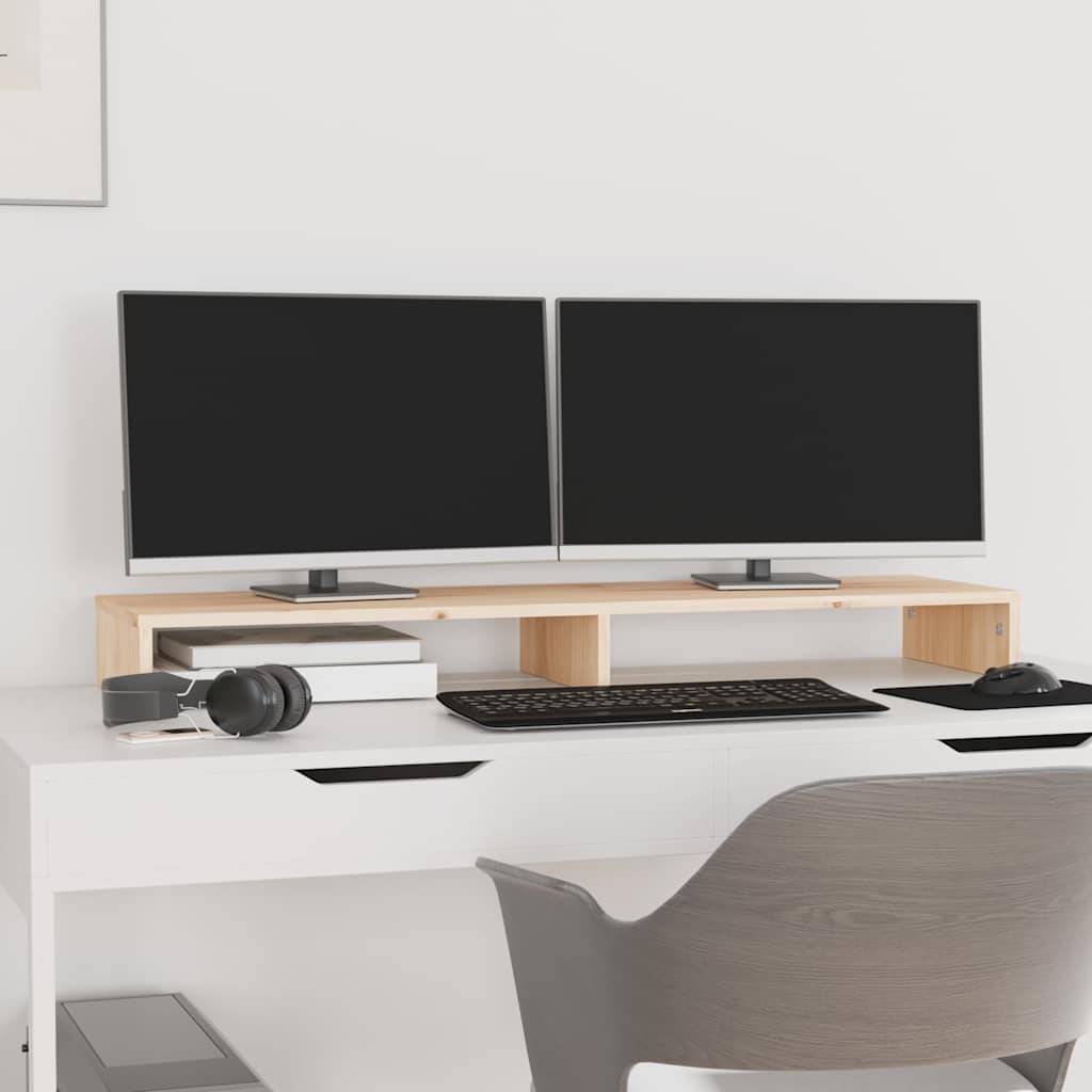 VidaXL Monitorständer 100x27x10 cm Massivholz Kiefer