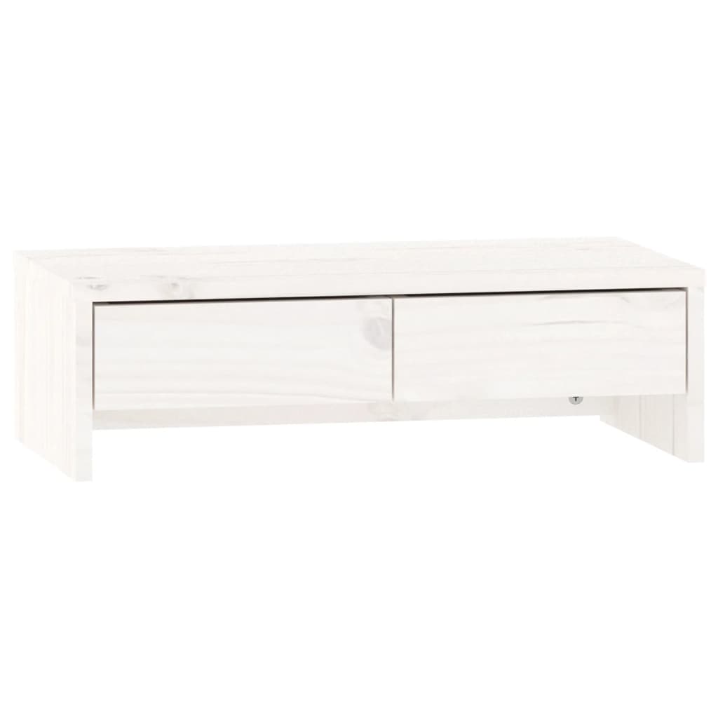 VidaXL Monitorständer 50x27x15 cm Massives Kiefernholz Weiß
