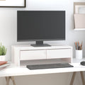 VidaXL Monitorständer 50x27x15 cm Massives Kiefernholz Weiß