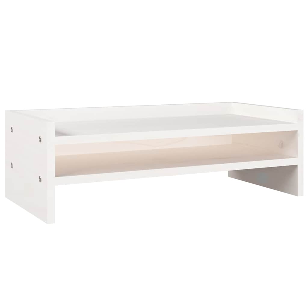 Vidaxl monitorstandaard 50x24x16 cm massief grenenhout wit
