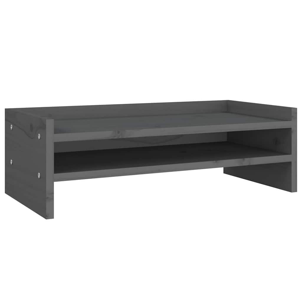 VidaXL Monitorständer 50x24x16 cm Massivholz Kiefer Grau