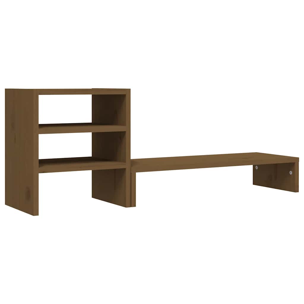 VidaXL Monitorständer 81x20x30 cm Massives Kiefernholz Honigbraun