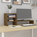 VidaXL Monitorständer 81x20x30 cm Massives Kiefernholz Honigbraun