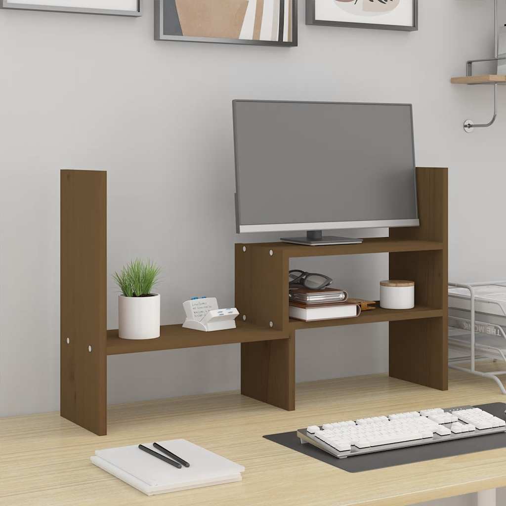 VidaXL Monitorständer (39-72)x17x43 cm Kiefernholz Honigbraun