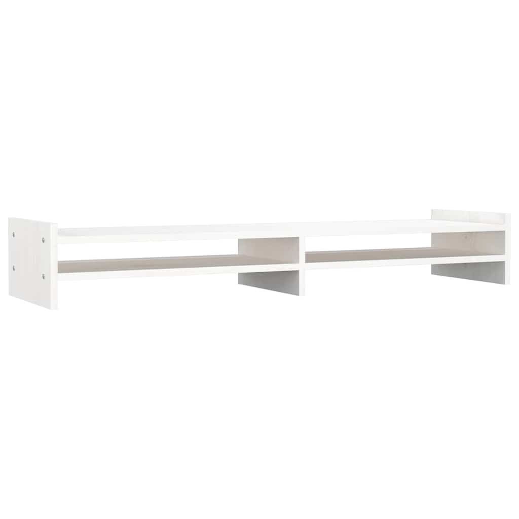 VidaXL Monitorständer 100x27x15 cm Massives Kiefernholz Weiß