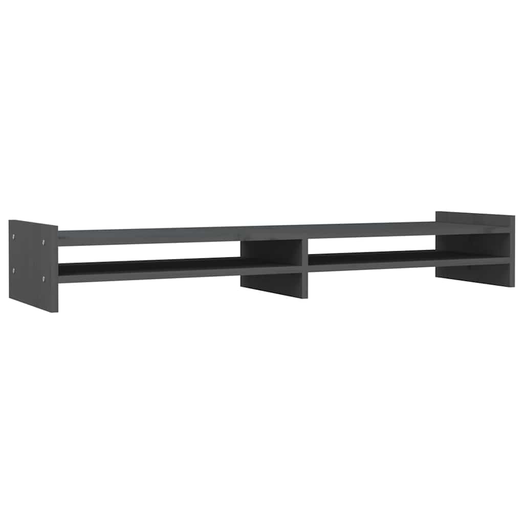 VidaXL Monitorständer 100x27x15 cm Massivholz Kiefer Grau