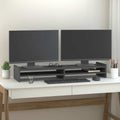 VidaXL Monitorständer 100x27x15 cm Massivholz Kiefer Grau