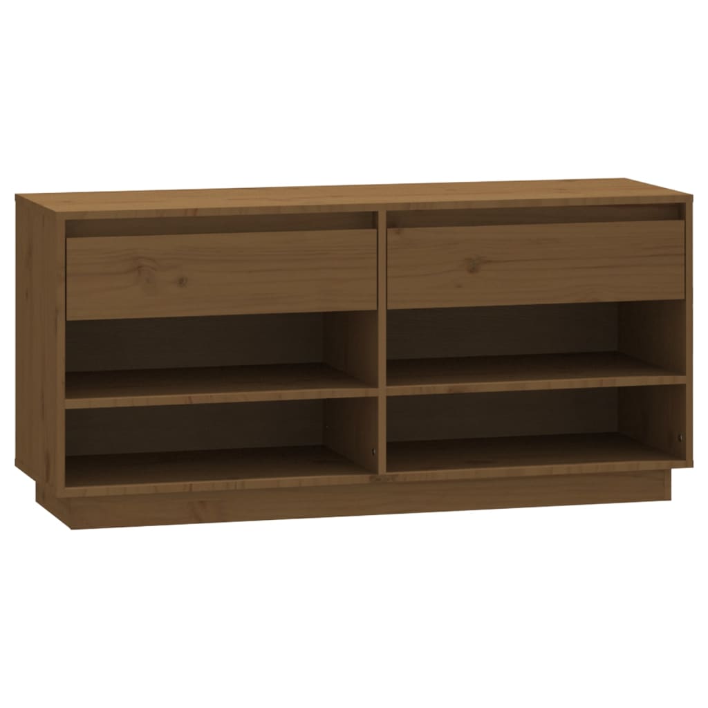 Vidaxx Schuhschrank 110x34x52 cm Festkiefer Honigbraun