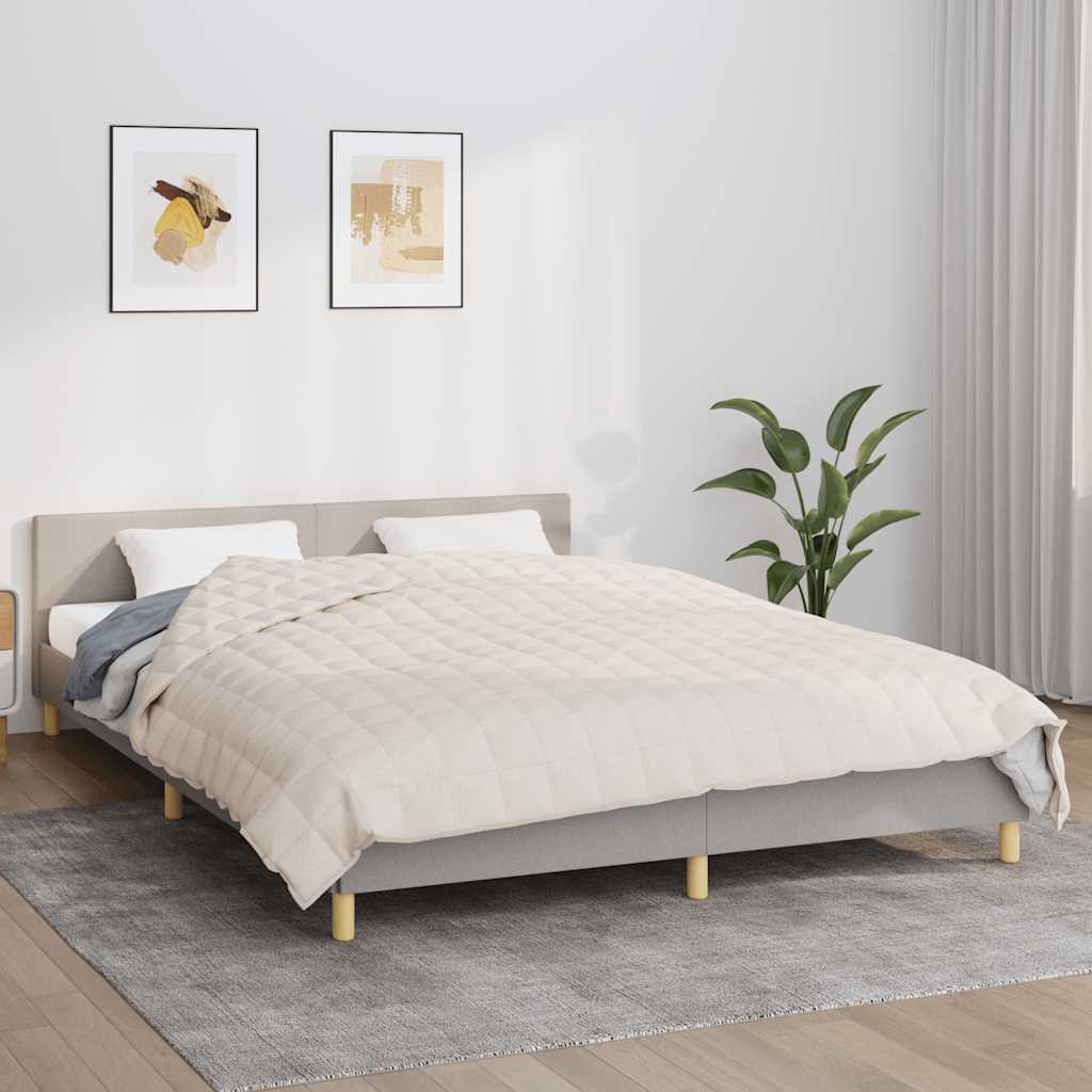 Vidaxl verzwaringsdeken 200x200 cm 13 kg stof lichtcrèmekleurig