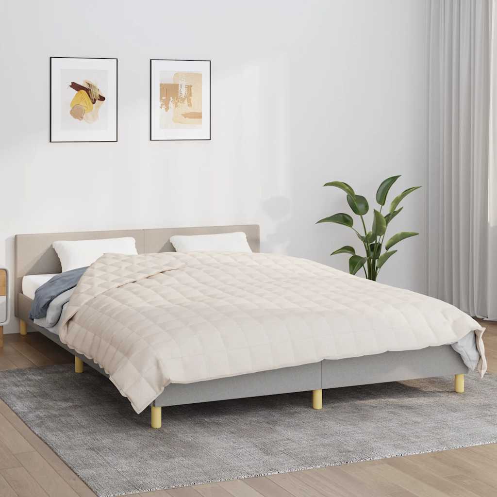 Vidaxl verzwaringsdeken 220x235 cm 15 kg stof lichtcrèmekleurig