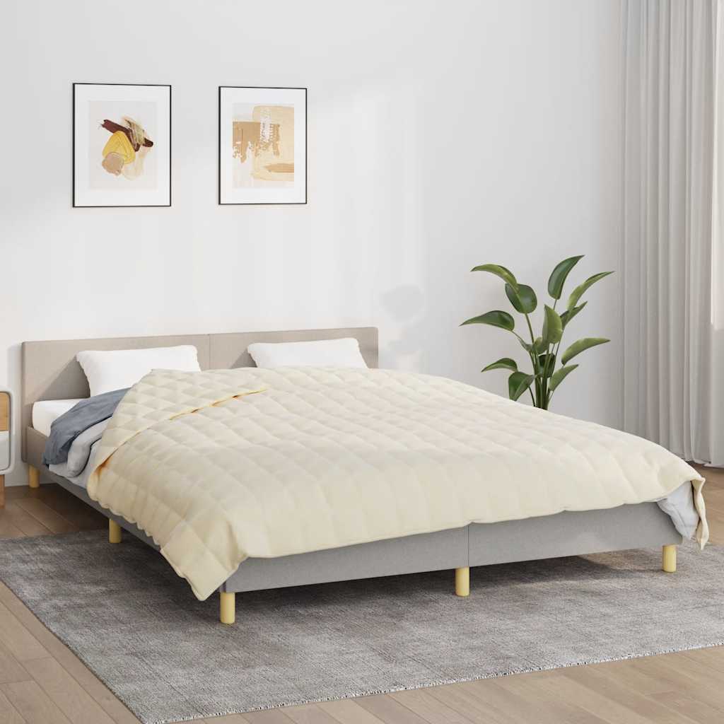 Vidaxxl schwache Decke 200x200 cm 9 kg Stofflichtcreme -gelöscht