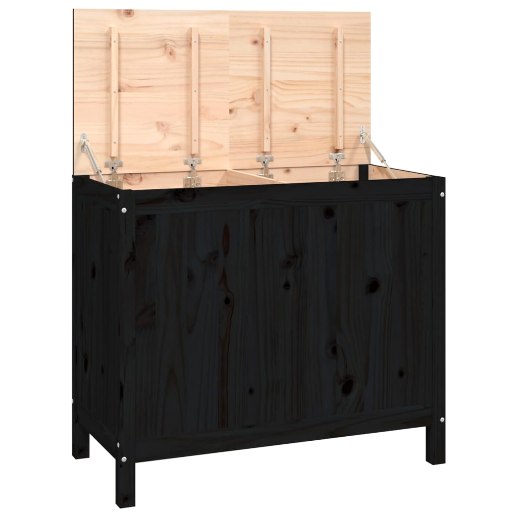 Vidaxx Waschkorb 88,5x44x76cm Kiefer massiv Schwarz