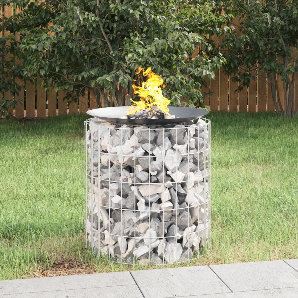 VidaXL Gabionen-Feuerstelle ø 50 cm, verzinktes Eisen