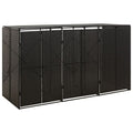 VidaXL Aufbewahrungsbox Triple 207x80x117 cm Polyrattan Schwarz