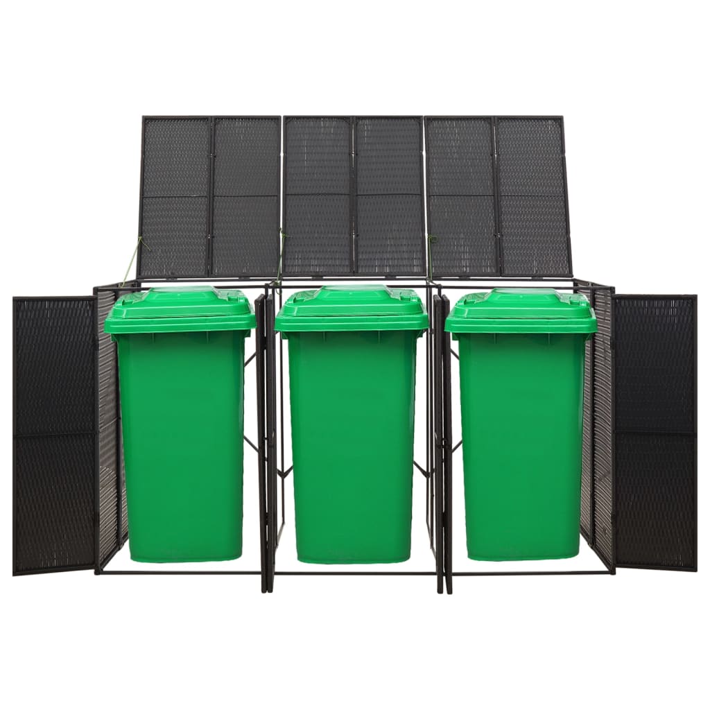 VidaXL Aufbewahrungsbox Triple 207x80x117 cm Polyrattan Schwarz