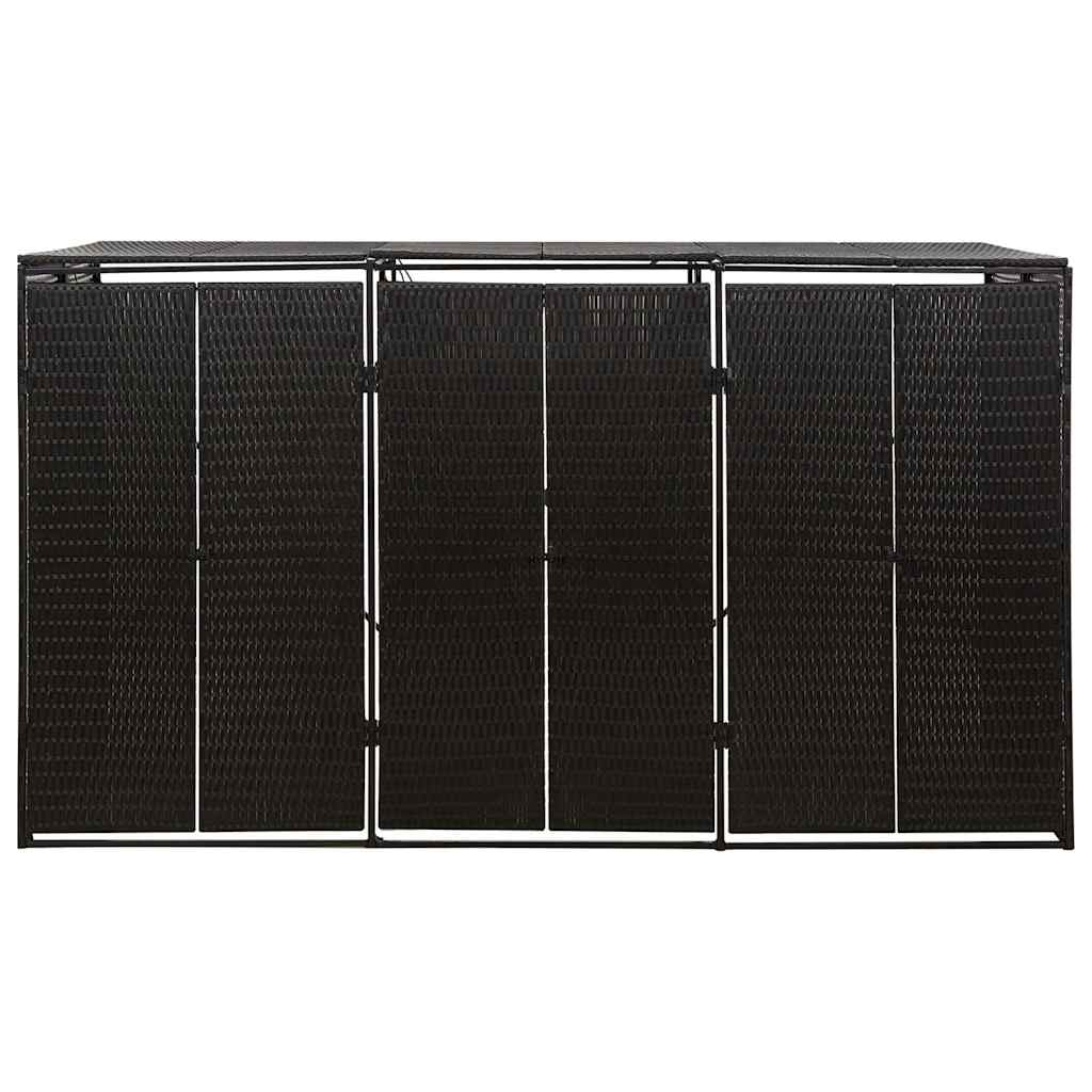 VidaXL Aufbewahrungsbox Triple 207x80x117 cm Polyrattan Schwarz