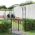 VidaXL Gartenboogen mit Port 108x45x235 cm Stahl schwarz