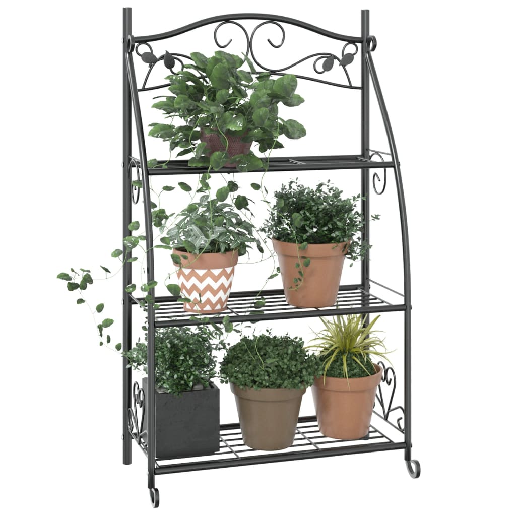 VidaXL Blumenständer 56x30x96 cm Stahl Schwarz