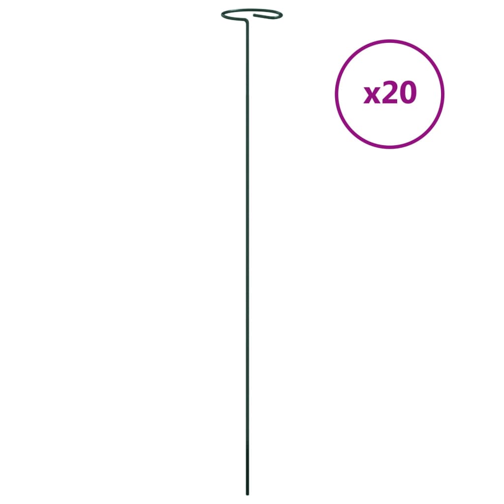 Vidaxl plantenstaken 20 st 61 cm staal donkergroen