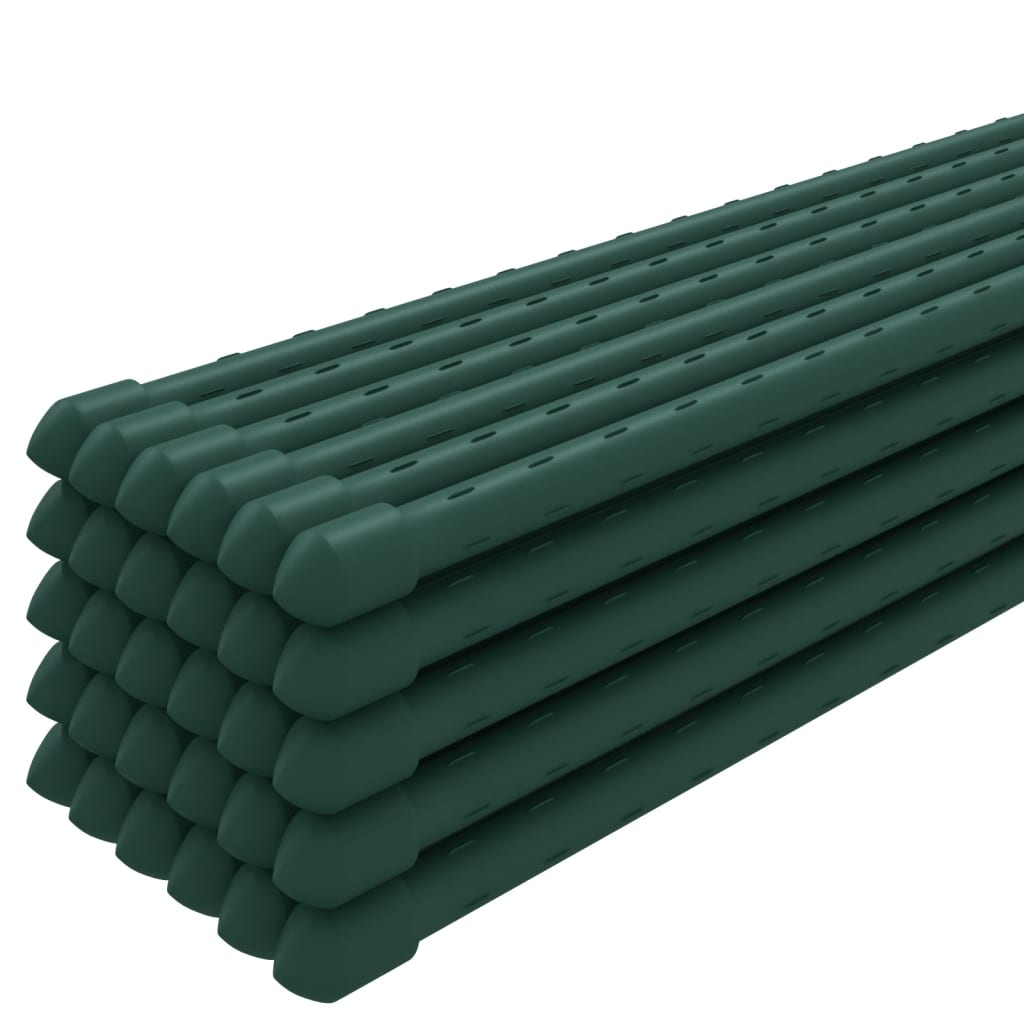 VidaXL Pflanzenstäbe, 30 Stück, 115 cm, Stahl, Grün