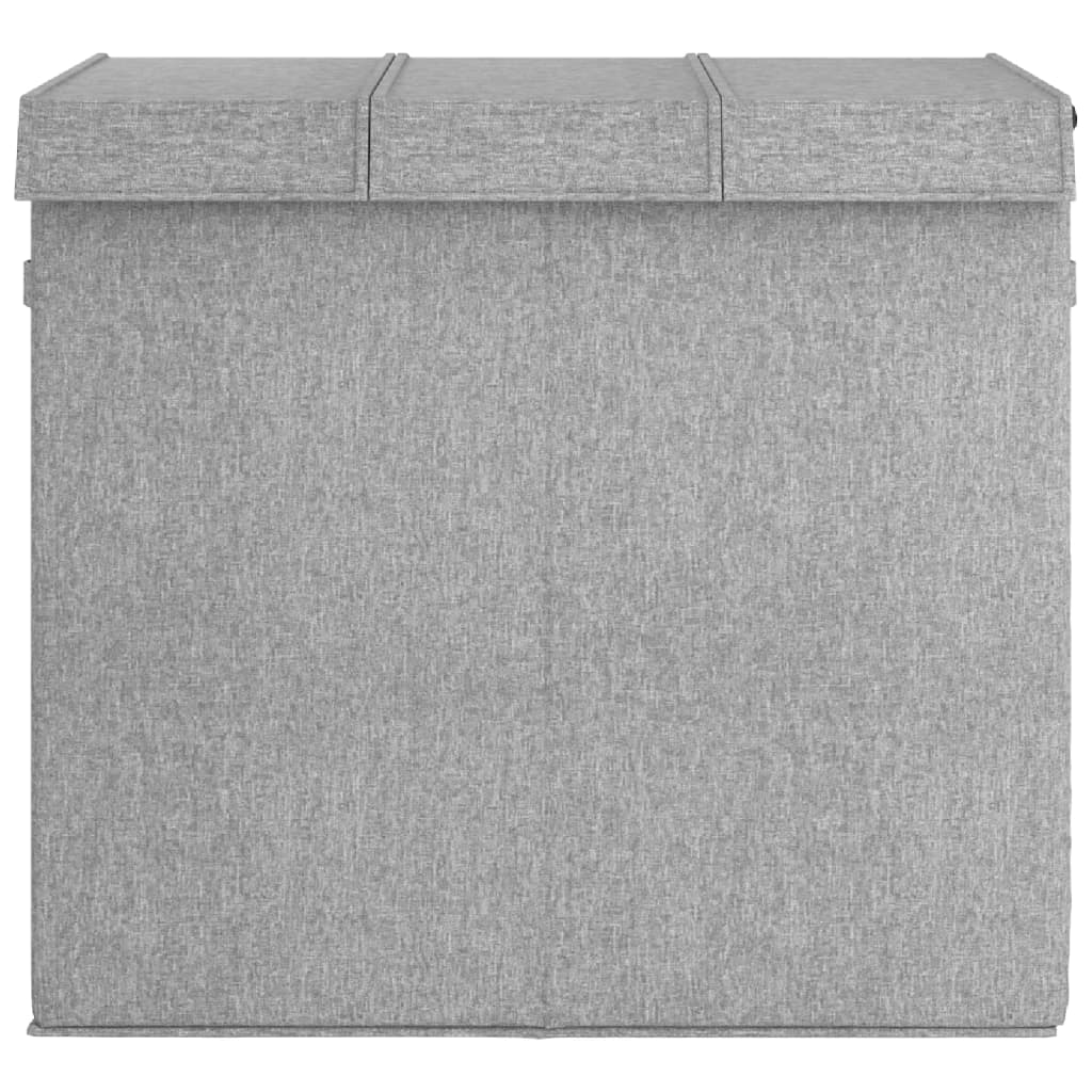 VidaXL Faltbarer Wäschekorb 64,5 x 34,5 x 59 cm, Leinenimitat, Grau