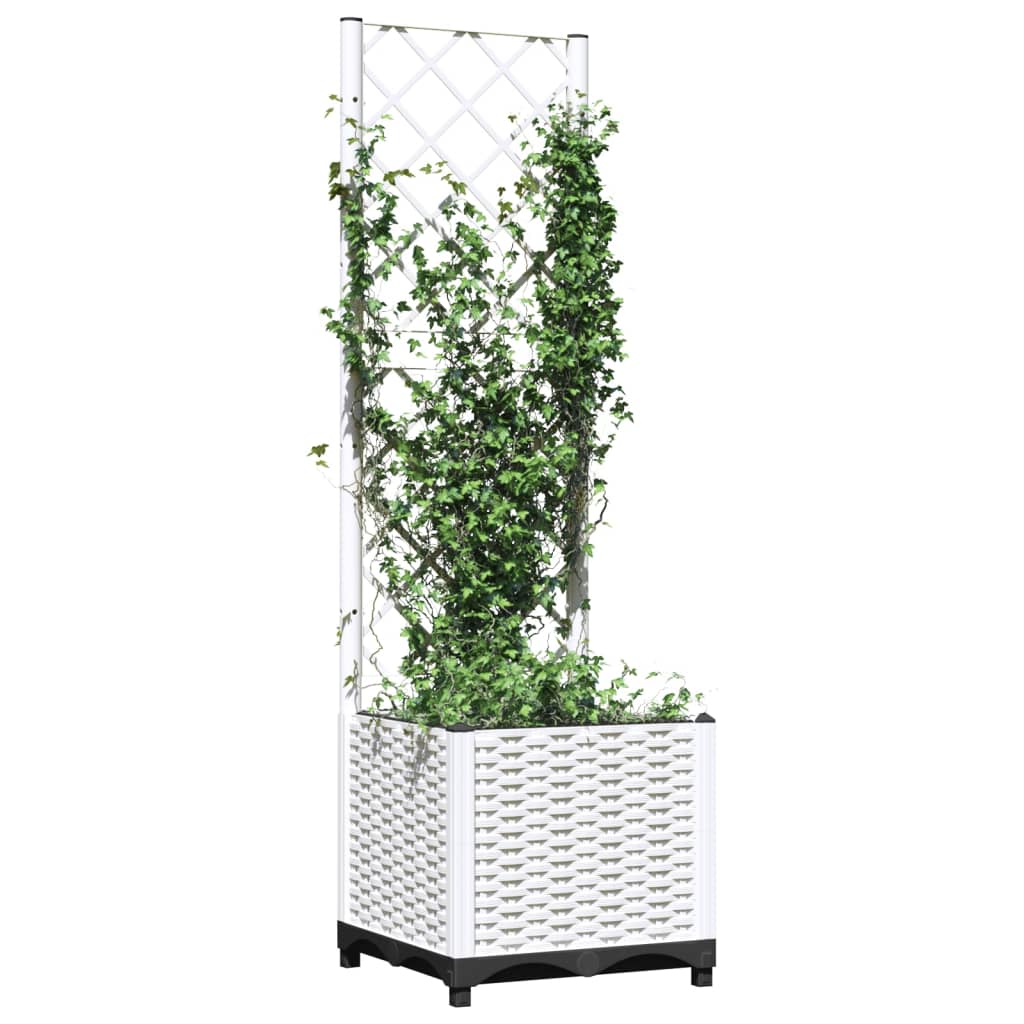 VidaXL Pflanzkübel mit Rankgitter 40x40x136 cm Polypropylen