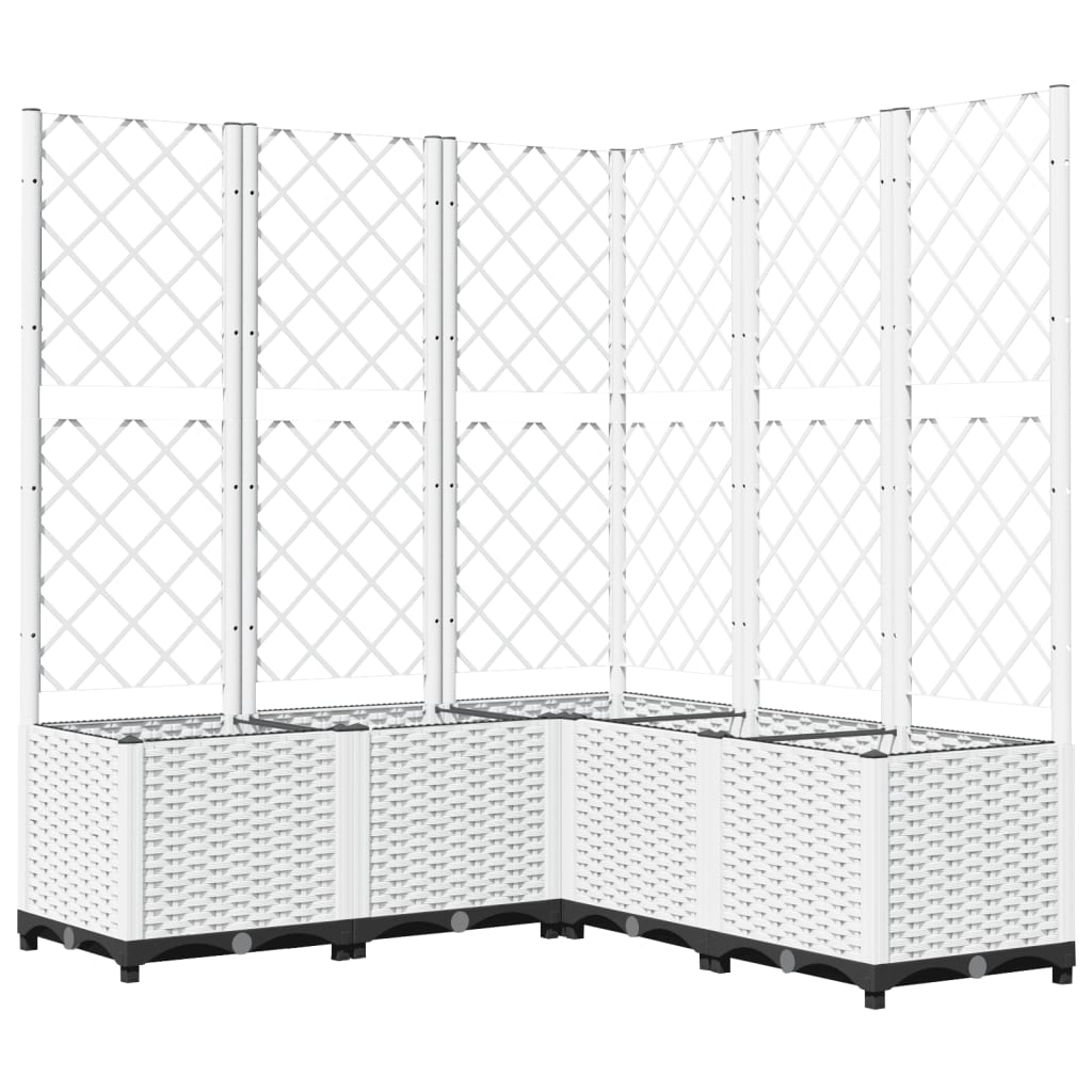 VIDAXL -Pflanzmaschine mit Rankgitter 120x120x136 cm, Polypropylen, weiß